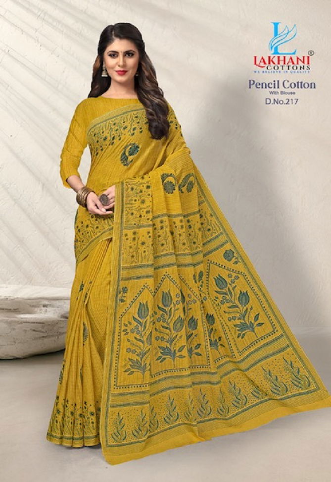 Pencil Cotton Vol 2 By Lakhani Pure Cotton Printed Sarees Wholesale Market In Surat